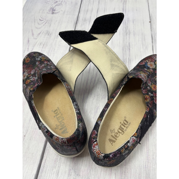 Women's Alegria TRAQ QIN 689 floral Shoes Size 6 (36) Black Multi-color - Picture 8 of 9
